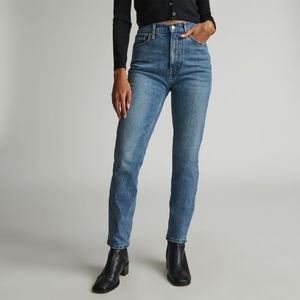 High-Rise Straight Leg Women’s Jeans in Medium Blue